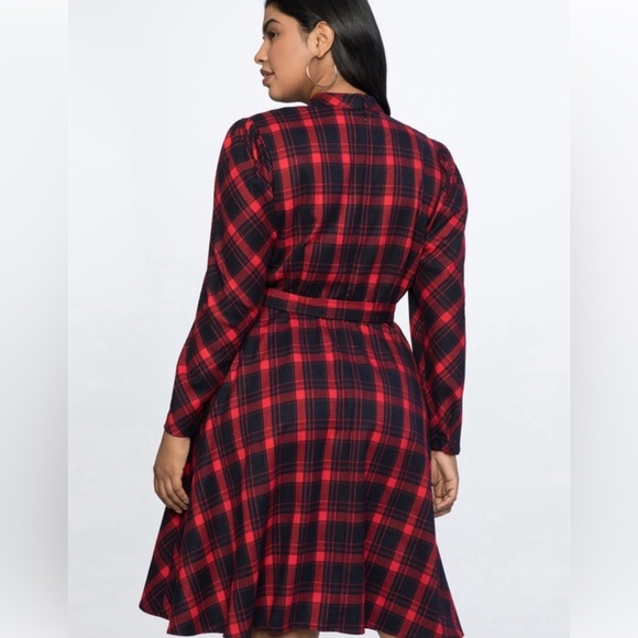 Eloquii Plaid Flannel Dress - Picture 3 of 14